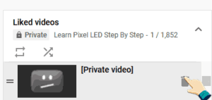 delete YouTube Liked Videos bin button