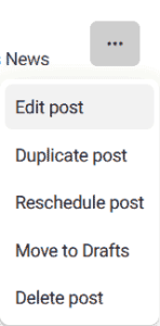 Schedule post Editing Options